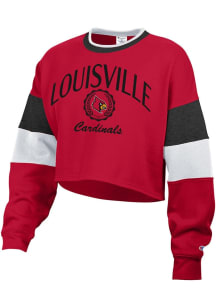 Champion Louisville Cardinals Womens Red Fresh Fly Crew Sweatshirt