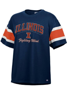 Champion Illinois Fighting Illini Womens Navy Blue Captain Short Sleeve T-Shirt