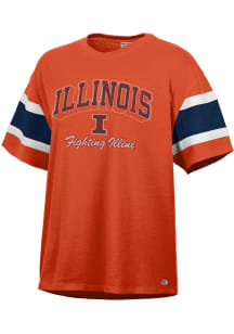 Champion Illinois Fighting Illini Womens Orange Captain Short Sleeve T-Shirt