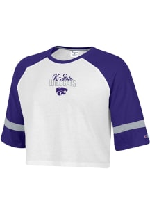 Champion K-State Wildcats Womens White Rah Rah Short Sleeve T-Shirt