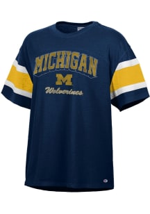 Champion Michigan Wolverines Womens Blue Captain Short Sleeve T-Shirt