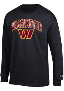 Champion Washington Commanders Black Helmet Number One Graphic Long Sleeve T Shirt