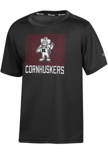 Champion Nebraska Cornhuskers Youth Black Impact Short Sleeve T-Shirt