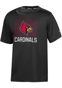Champion Louisville Cardinals Youth Black Primary Logo Short Sleeve T-Shirt