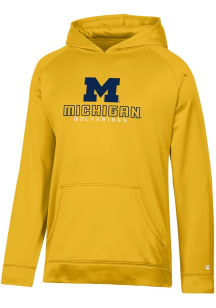 Champion Michigan Wolverines Youth Yellow Raglan Long Sleeve Hoodie