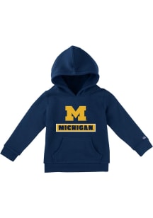 Champion Michigan Wolverines Toddler Blue Stadium Long Sleeve Hooded Sweatshirt