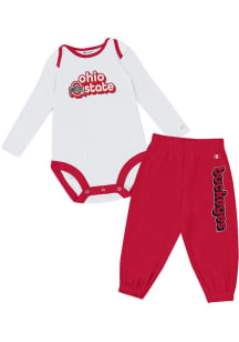 Champion Ohio State Buckeyes Infant Red Sweatpant Set Top and Bottom