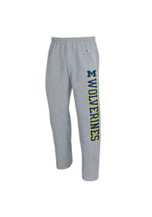 Champion Michigan Wolverines Mens Grey Open Sweatpants