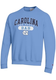 Champion North Carolina Tar Heels Mens Light Blue Dad Pill Long Sleeve Crew Sweatshirt