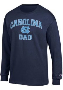 Champion North Carolina Tar Heels Navy Blue Number One Dad Long Sleeve T Shirt