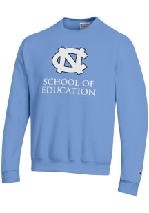 Champion North Carolina Tar Heels Mens Light Blue School of Education Long Sleeve Crew Sweatshirt