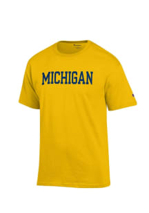 Champion Michigan Wolverines Yellow Rally Loud Short Sleeve T Shirt