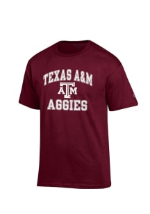 Champion Texas A&M Aggies Maroon Wordmark Number 1 Short Sleeve T Shirt