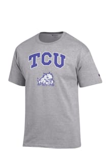 Champion TCU Horned Frogs Grey Grey Arch Mascot Short Sleeve T Shirt