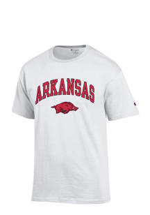 Champion Arkansas Razorbacks White Arch Mascot Short Sleeve T Shirt