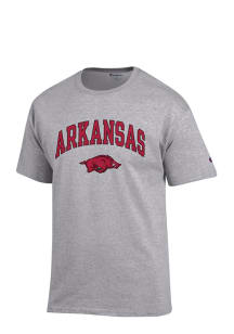 Champion Arkansas Razorbacks Grey Arch Mascot Short Sleeve T Shirt
