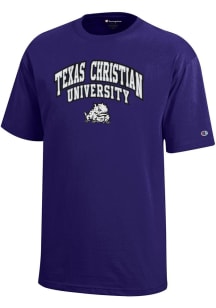 Champion TCU Horned Frogs Youth Purple Arch Mascot Short Sleeve T-Shirt