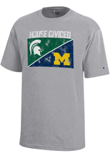 Champion Michigan State Spartans Youth Grey House Divided Short Sleeve T-Shirt