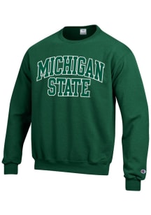 Champion Michigan State Spartans Mens Green Arch Long Sleeve Crew Sweatshirt