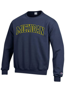 Champion Michigan Wolverines Mens Blue Arch Long Sleeve Crew Sweatshirt
