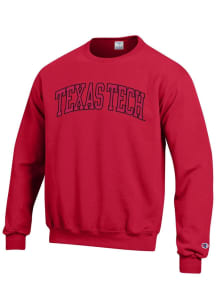 Champion Texas Tech Red Raiders Mens Red Arch Long Sleeve Crew Sweatshirt