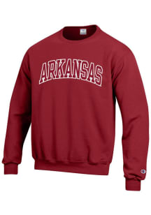 Champion Arkansas Razorbacks Mens Cardinal Arch Long Sleeve Crew Sweatshirt