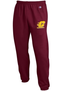 Champion Central Michigan Chippewas Mens Maroon Closed Bottom Sweatpants
