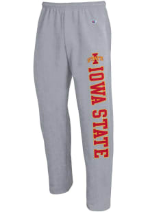 Champion Iowa State Cyclones Mens Grey Open Bottom Sweatpants