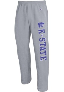 Champion K-State Wildcats Mens Grey Open Bottom Sweatpants