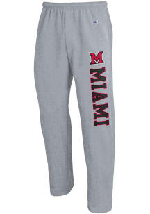 Champion Miami RedHawks Mens Grey Open Bottom Sweatpants