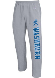 Champion Washburn Ichabods Mens Grey Open Bottom Sweatpants