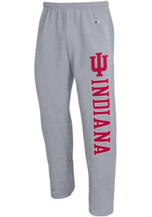 Champion Indiana Hoosiers Mens Grey Open Bottom Sweatpants