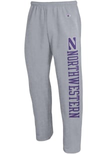Champion Northwestern Wildcats Mens Grey Open Bottom Sweatpants