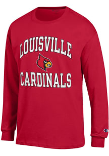 Champion Louisville Cardinals Red Team Logo Long Sleeve T Shirt