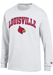 Champion Louisville Cardinals White Mascot Long Sleeve T Shirt