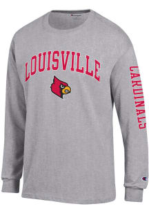 Champion Louisville Cardinals Grey Sleeve Long Sleeve T Shirt