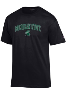 Champion Michigan State Spartans Black Arch Mascot Short Sleeve T Shirt