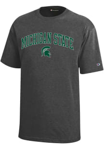 Champion Michigan State Spartans Charcoal Arch Mascot Short Sleeve T Shirt