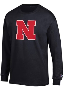 Champion Nebraska Cornhuskers Black Primary Logo Design Long Sleeve T Shirt