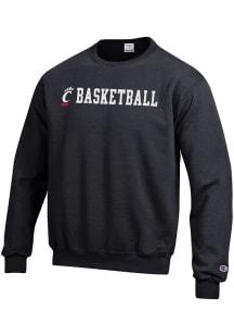 Champion Cincinnati Bearcats Mens Black Basketball Long Sleeve Crew Sweatshirt