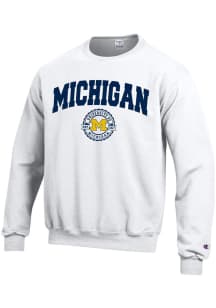 Champion Michigan Wolverines Mens White Seal Long Sleeve Crew Sweatshirt