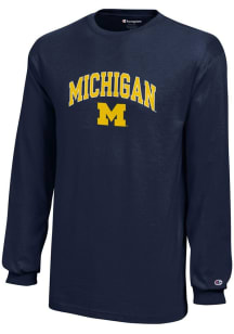 Champion Michigan Wolverines Youth Blue Arch Long Sleeve T-Shirt