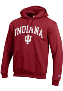 Champion Indiana Hoosiers Mens Crimson Arch Mascot Long Sleeve Hoodie