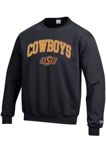Champion Oklahoma State Cowboys Mens Black Arch Mascot Long Sleeve Crew Sweatshirt
