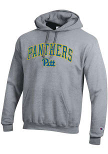 Champion Pitt Panthers Mens Graphite Arch Mascot Long Sleeve Hoodie