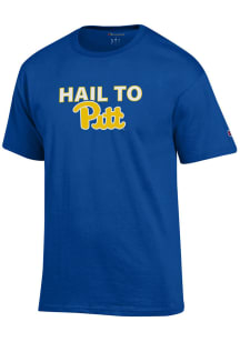 Champion Pitt Panthers Blue Hail to Pitt Wordmark Short Sleeve T Shirt