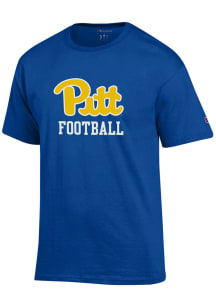 Champion Pitt Panthers Blue Logo Football Short Sleeve T Shirt