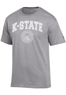 Champion K-State Wildcats Grey Wordmark Official Seal Short Sleeve T Shirt