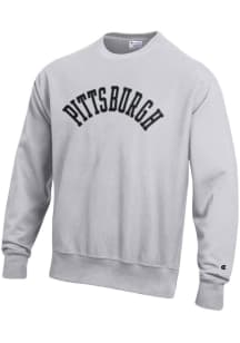 Champion Pittsburgh Mens Grey Wordmark Long Sleeve Crew Sweatshirt
