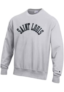 Champion St Louis Mens Grey Wordmark Long Sleeve Crew Sweatshirt